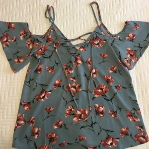 Daytrip cold shoulder floral blouse
